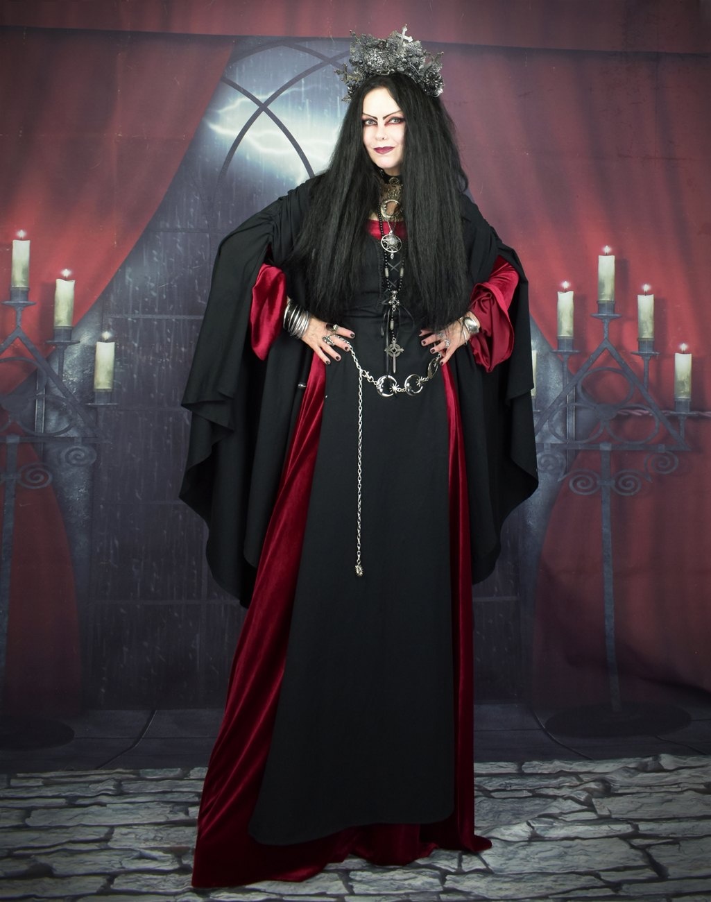 Shieldmaiden Overdress - cotton lycra witchy overdress by Moonmaiden Gothic Clothing