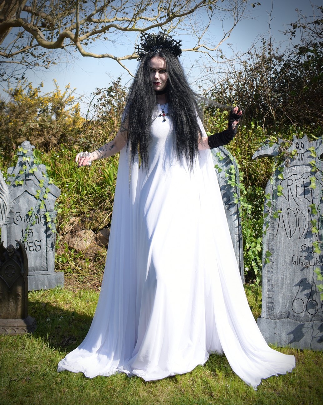 The Galadriel White Council Gown- elven hobbit cosplay dress by Moonmaiden Gothic Clothing