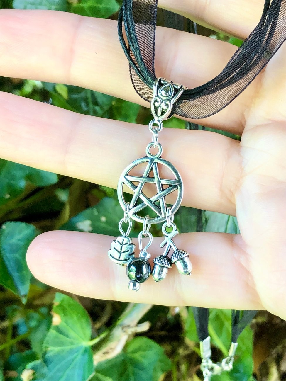 My Beautiful Gothic Nature Wytch Necklace with Hematite