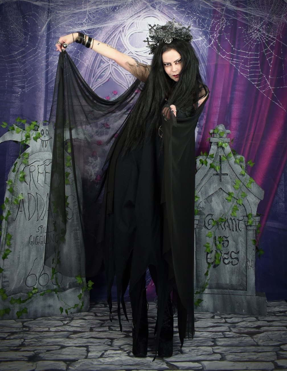 Starwitch Mesh Bolero Duster - floaty witchy shrug by Moonmaiden Gothic Clothing