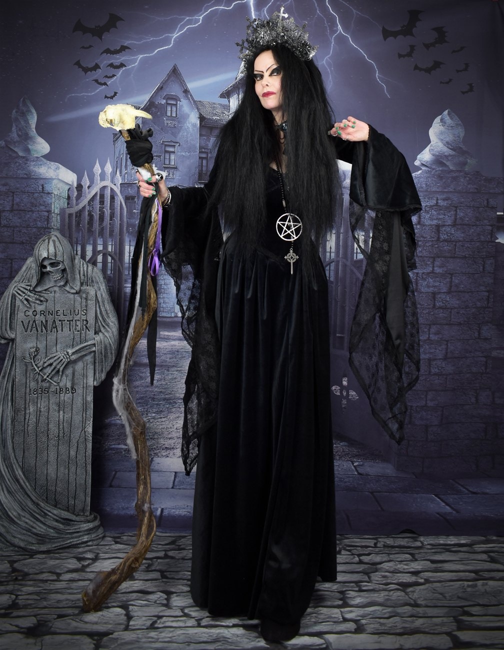 Summertary Gown - Velvet and Lace epic goth witch dress by Moonmaiden Gothic Clothing
