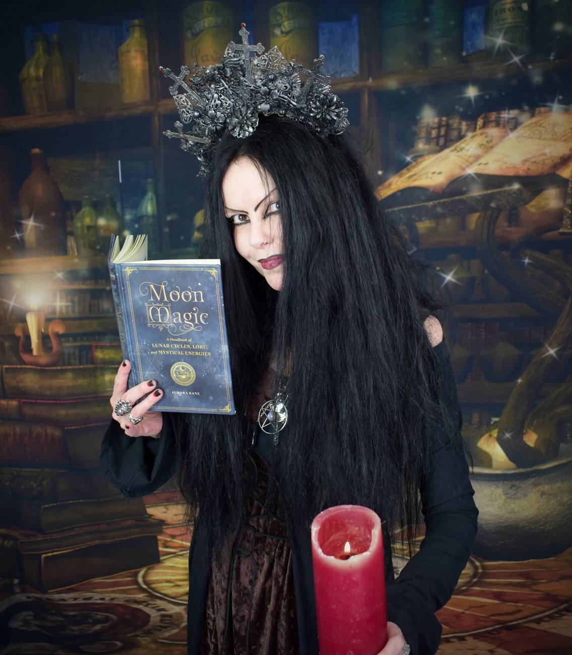 Minerva Witch Duster Coat- cotton lycra long witchy goth coat by Moonmaiden Gothic Clothing