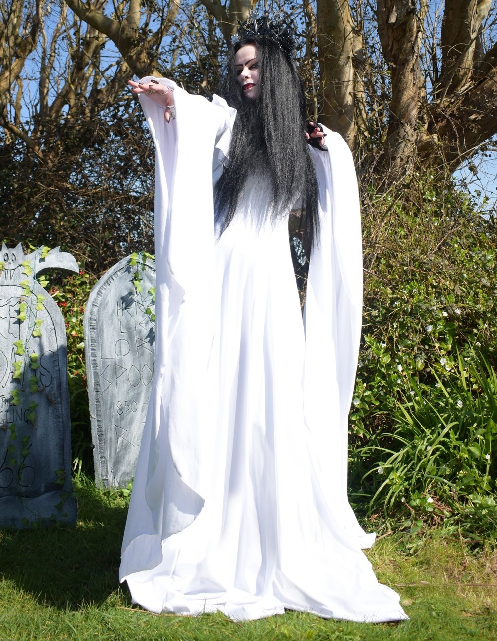 Aredhel Gown - cotton lycra elven witchy goth dress by Moonmaiden Gothic Clothing