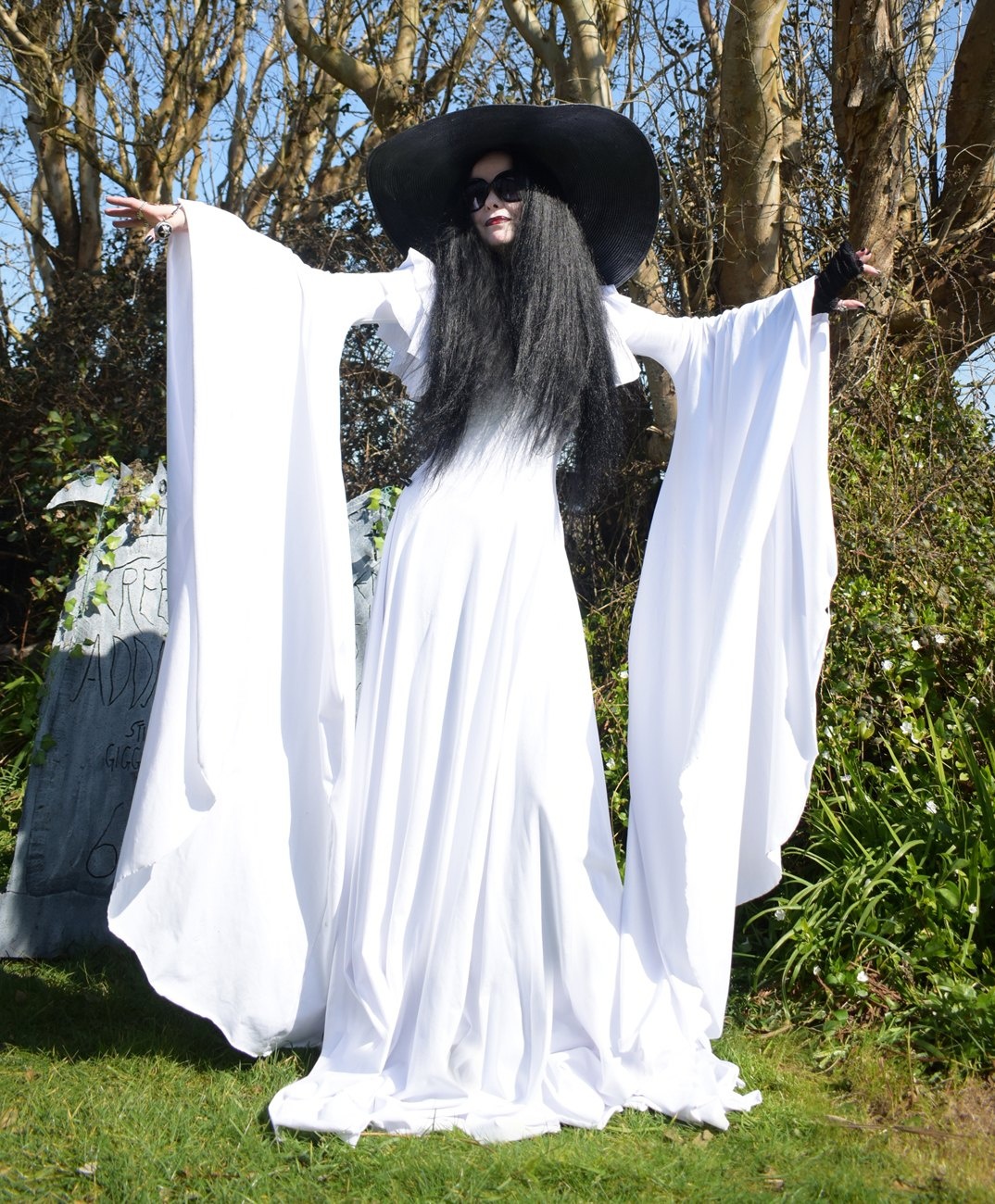 Aredhel Gown - cotton lycra elven witchy goth dress by Moonmaiden Gothic Clothing