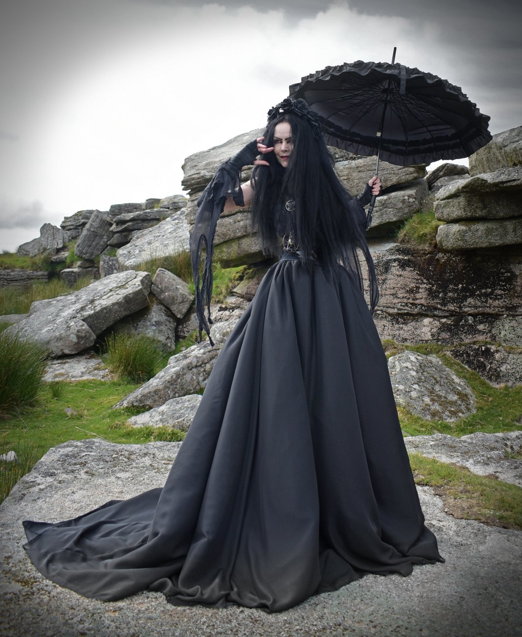 Forsaken Enchantress Skirt - epic mesh, net and taffeta skirt by Moonmaiden Gothic Clothing