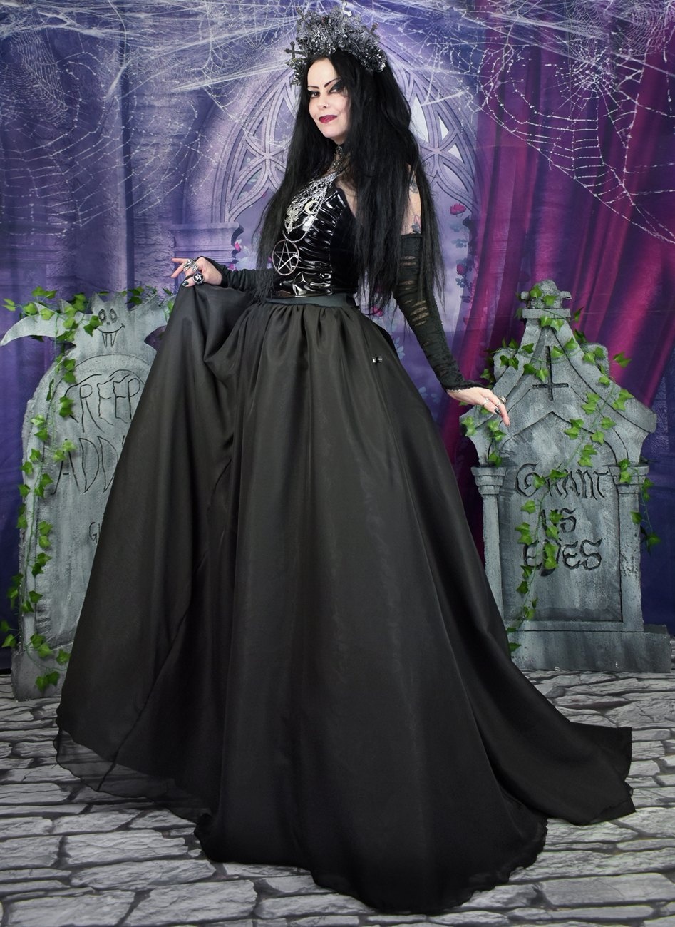 Forsaken Enchantress Skirt - epic mesh, net and taffeta skirt by Moonmaiden Gothic Clothing