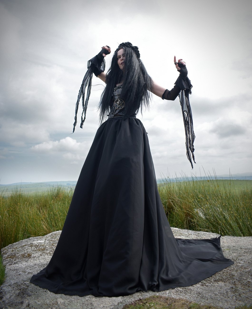 Forsaken Enchantress Skirt - epic mesh, net and taffeta skirt by Moonmaiden Gothic Clothing