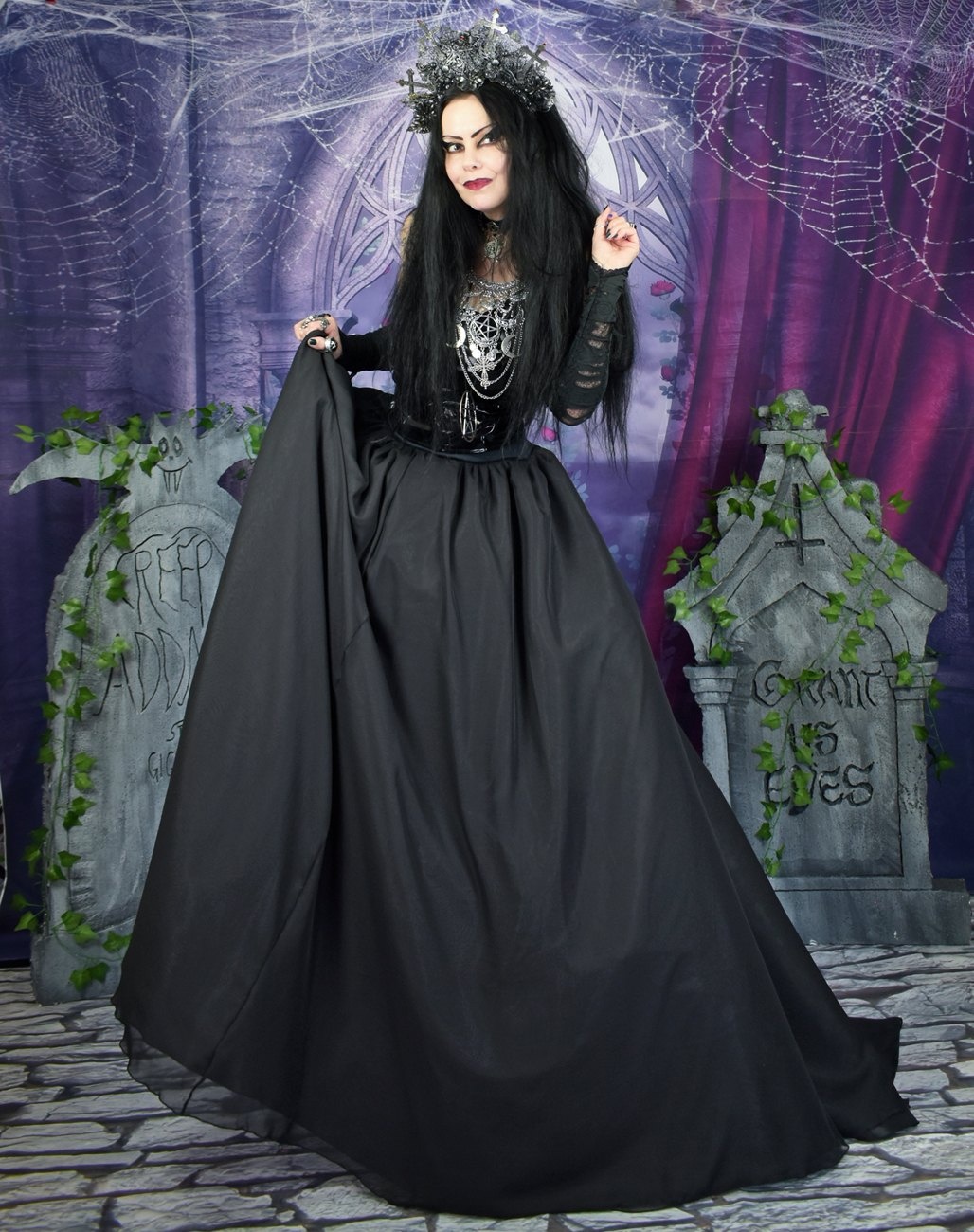 Forsaken Enchantress Skirt - epic mesh, net and taffeta skirt by Moonmaiden Gothic Clothing
