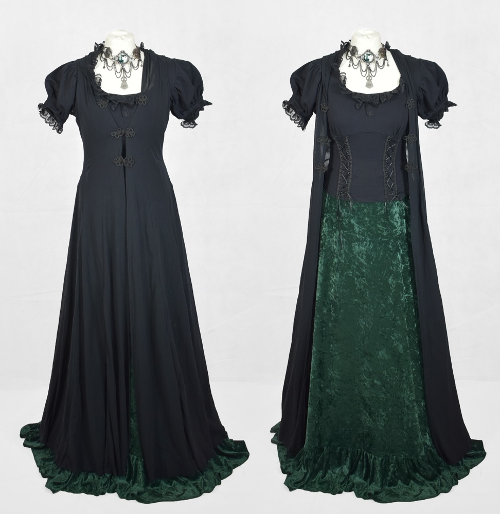 Velvet Witches Tears Skirt - witchy crushed velvet long skirt by Moonmaiden Gothic Clothing