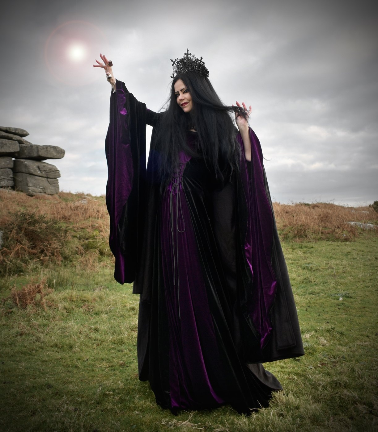 Medieval Maiden Gown - Special Edition - velvet medieval witch dress by Moonmaiden Gothic Clothing