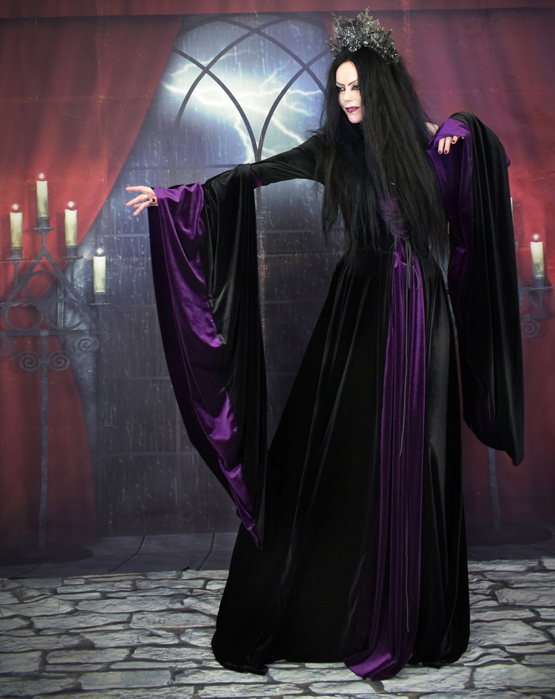 Medieval Maiden Gown - Special Edition - velvet medieval witch dress by Moonmaiden Gothic Clothing
