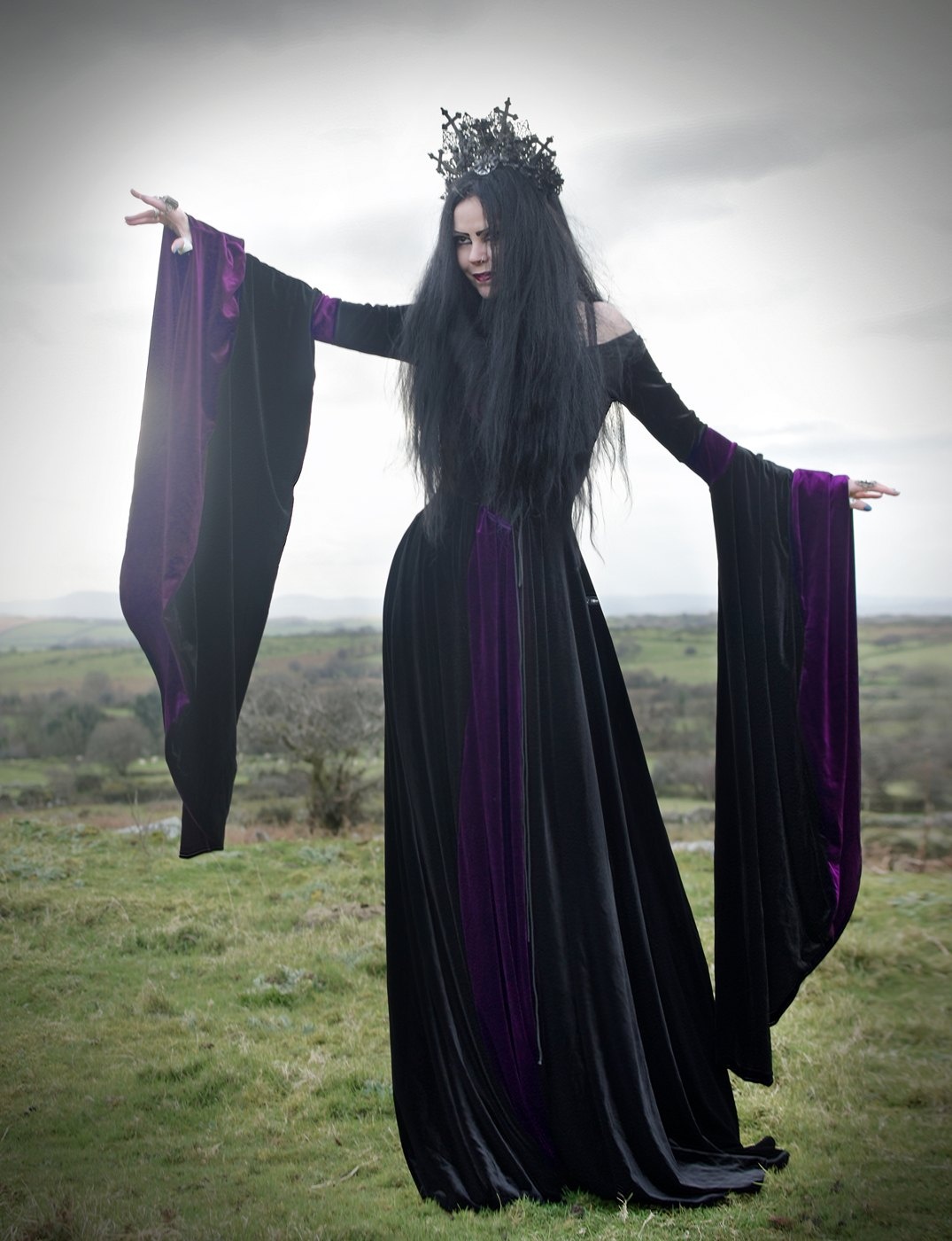 Medieval Maiden Gown - Special Edition - velvet medieval witch dress by Moonmaiden Gothic Clothing