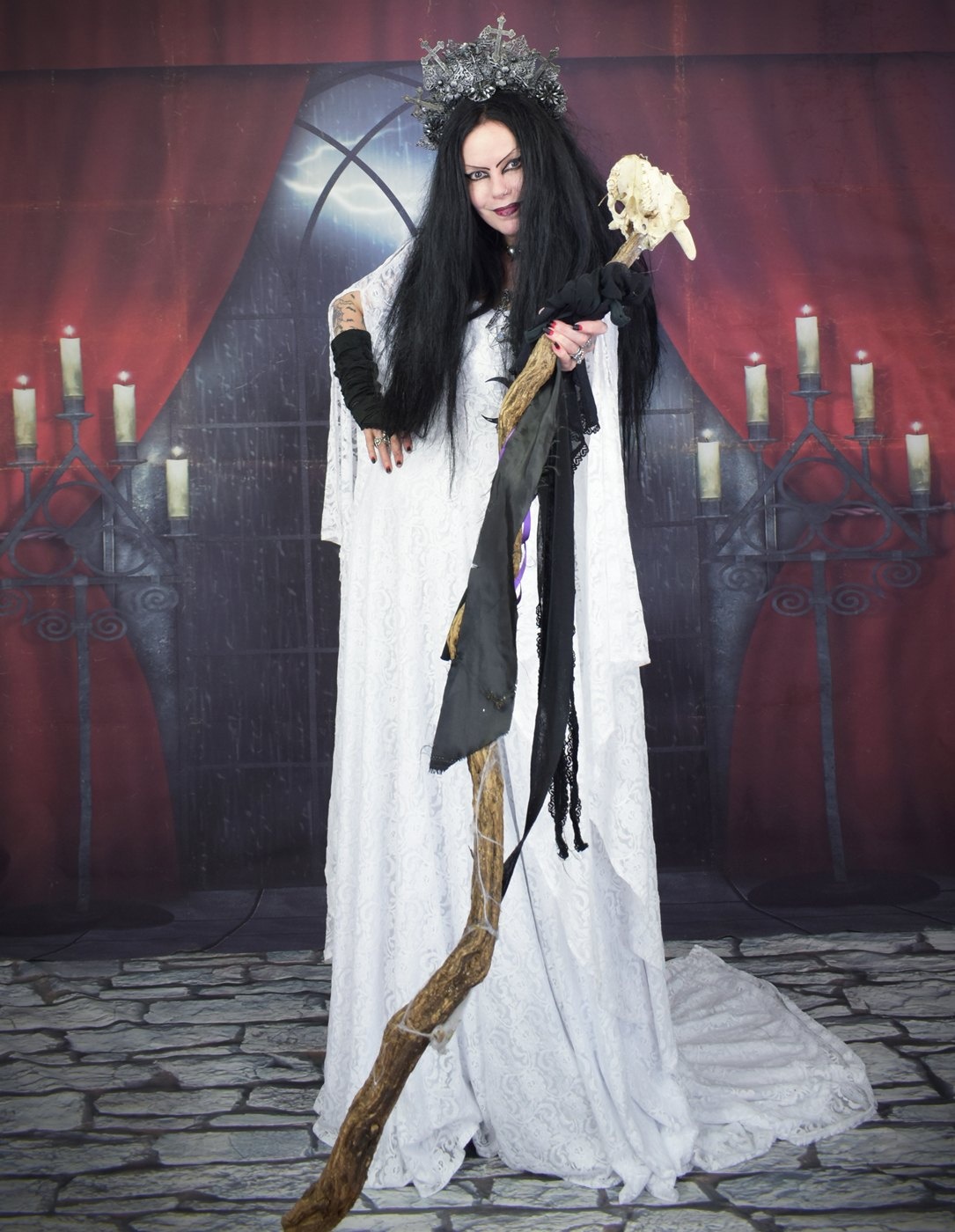 The Fall of Isolde Gown - cotton and lace medieval witchy elven dress by Moonmaiden Gothic Clothing