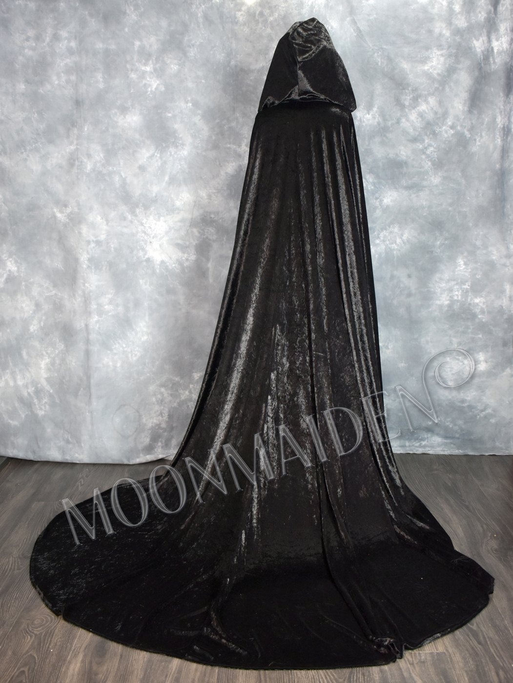 Circle of Fear Cloak - crushed velvet full circle witch cloak by Moonmaiden Gothic Clothing
