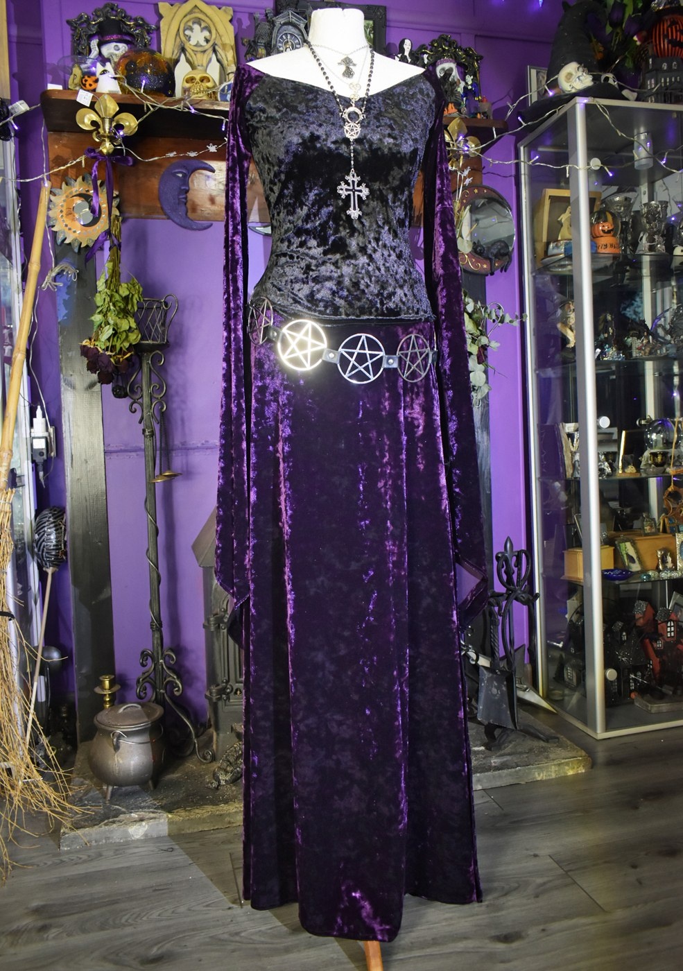 Witching Hour Top - Crushed Velvet witchy goth top by Moonmaiden Gothic Clothing