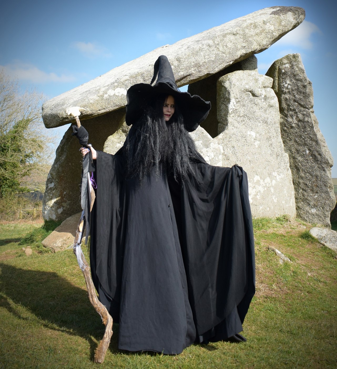 Earthwytch Cloak - fleece witchy goth cloak by Moonmaiden Gothic Clothing