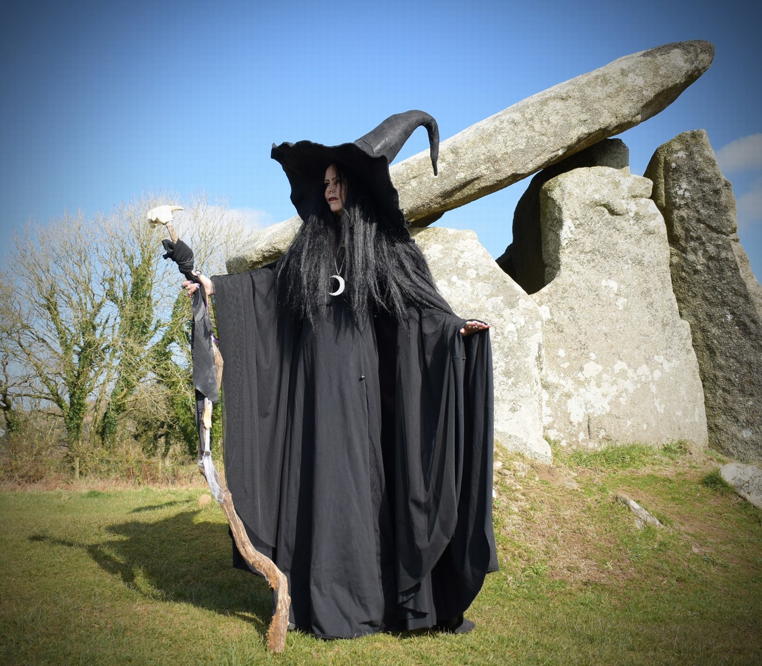 Earthwytch Cloak - fleece witchy goth cloak by Moonmaiden Gothic Clothing
