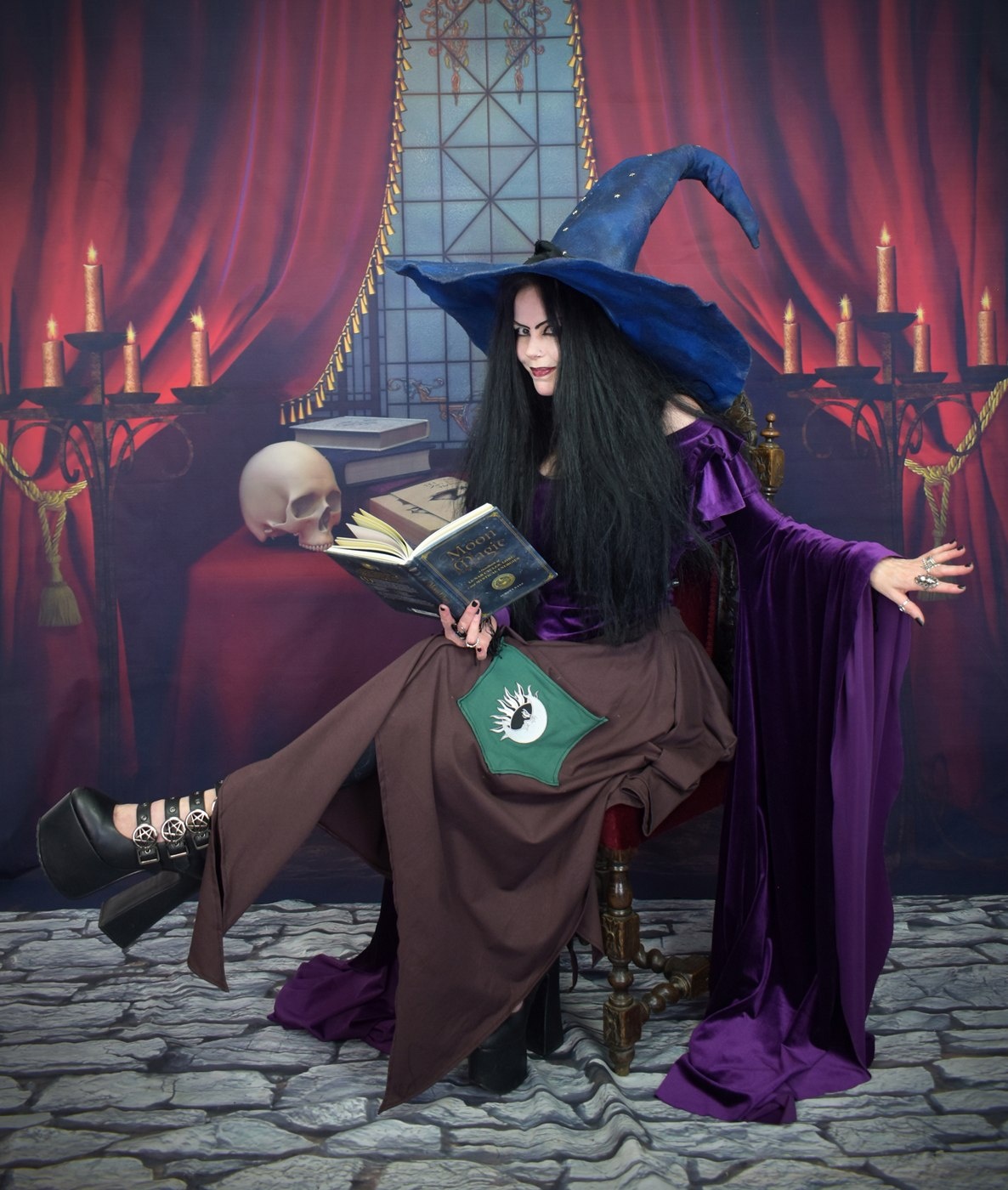 Aredhel Top - Spandex Velvet gothic witch elven top with epic sleeves by Moonmaiden Gothic Clothing