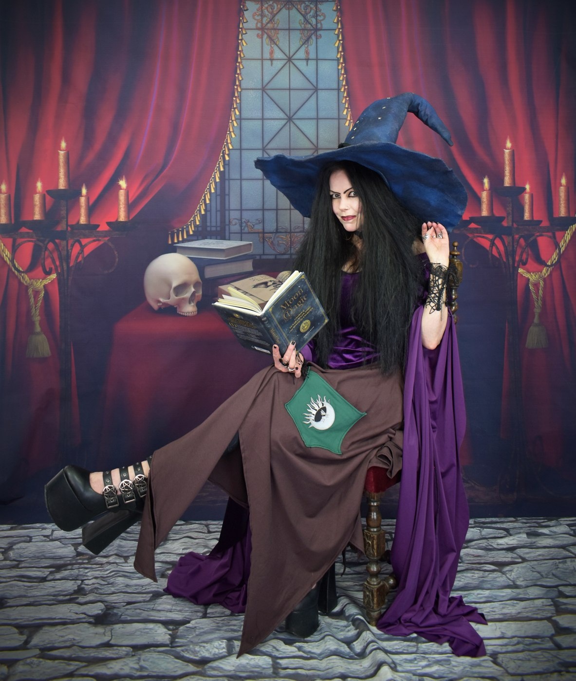Aredhel Top - Spandex Velvet gothic witch elven top with epic sleeves by Moonmaiden Gothic Clothing