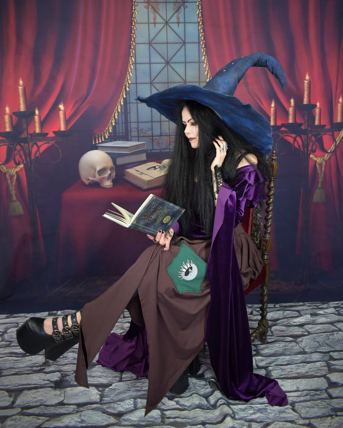 The Woodlandwytch Skirt - cotton lycra witchy goth skirt by Moonmaiden Gothic Clothing