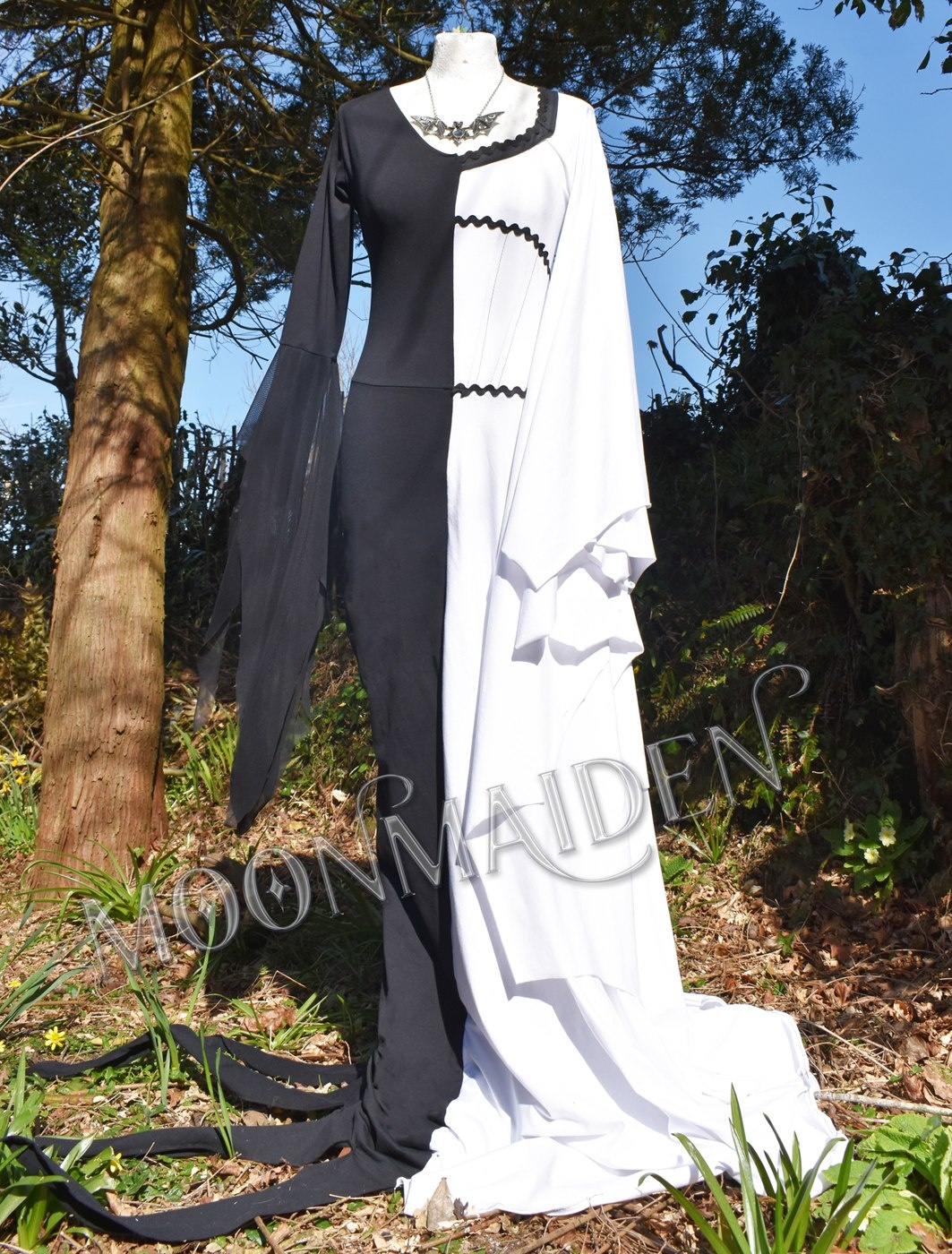 Morticia Munster Gown - Morticia Addams and Lily Munster Hybrid dress by Moonmaiden Gothic Clothing