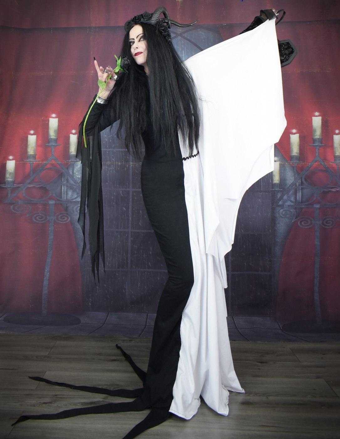 Morticia Munster Gown - Morticia Addams and Lily Munster Hybrid dress by Moonmaiden Gothic Clothing