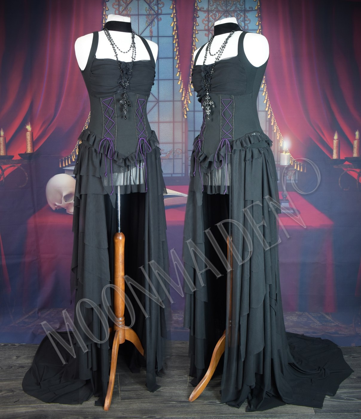 Screamaballerina Ensemble - witchy spooky ballerina goth dress by Moonmaiden Gothic Clothing