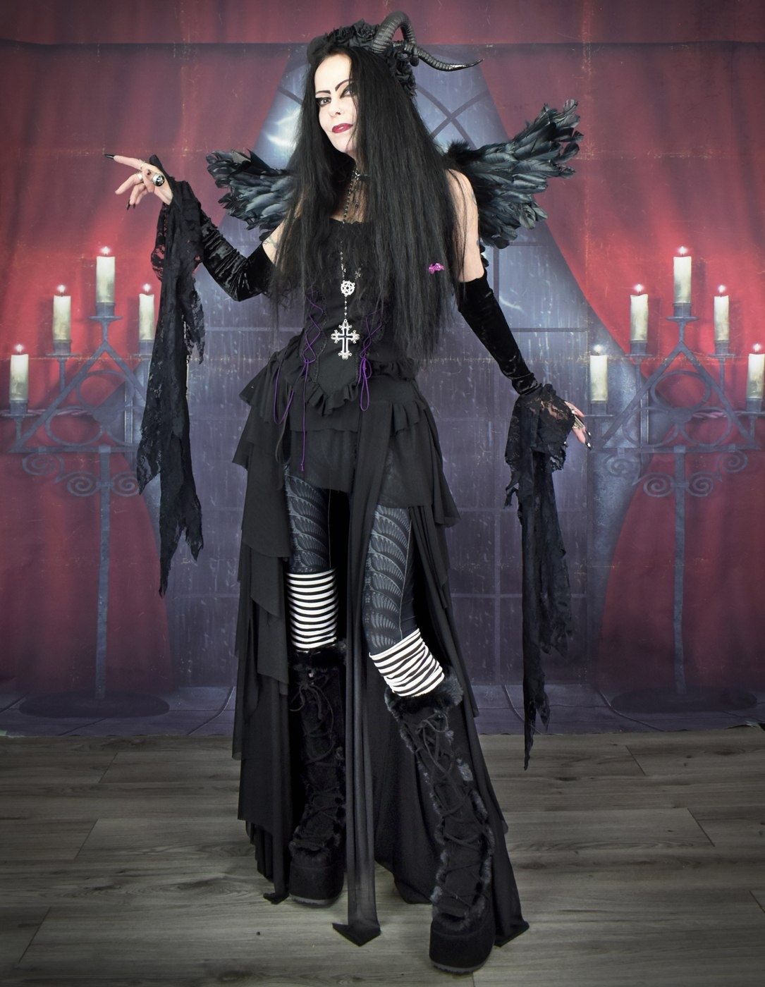 Screamaballerina Ensemble - witchy spooky ballerina goth dress by Moonmaiden Gothic Clothing