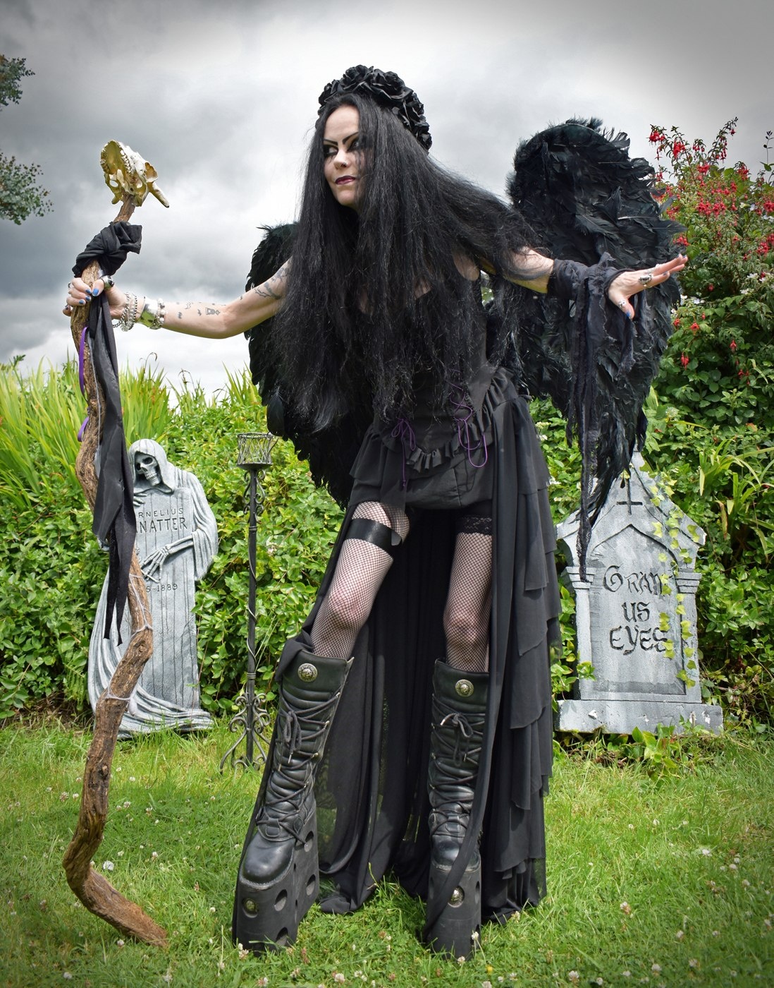 Screamaballerina Ensemble - witchy spooky ballerina goth dress by Moonmaiden Gothic Clothing