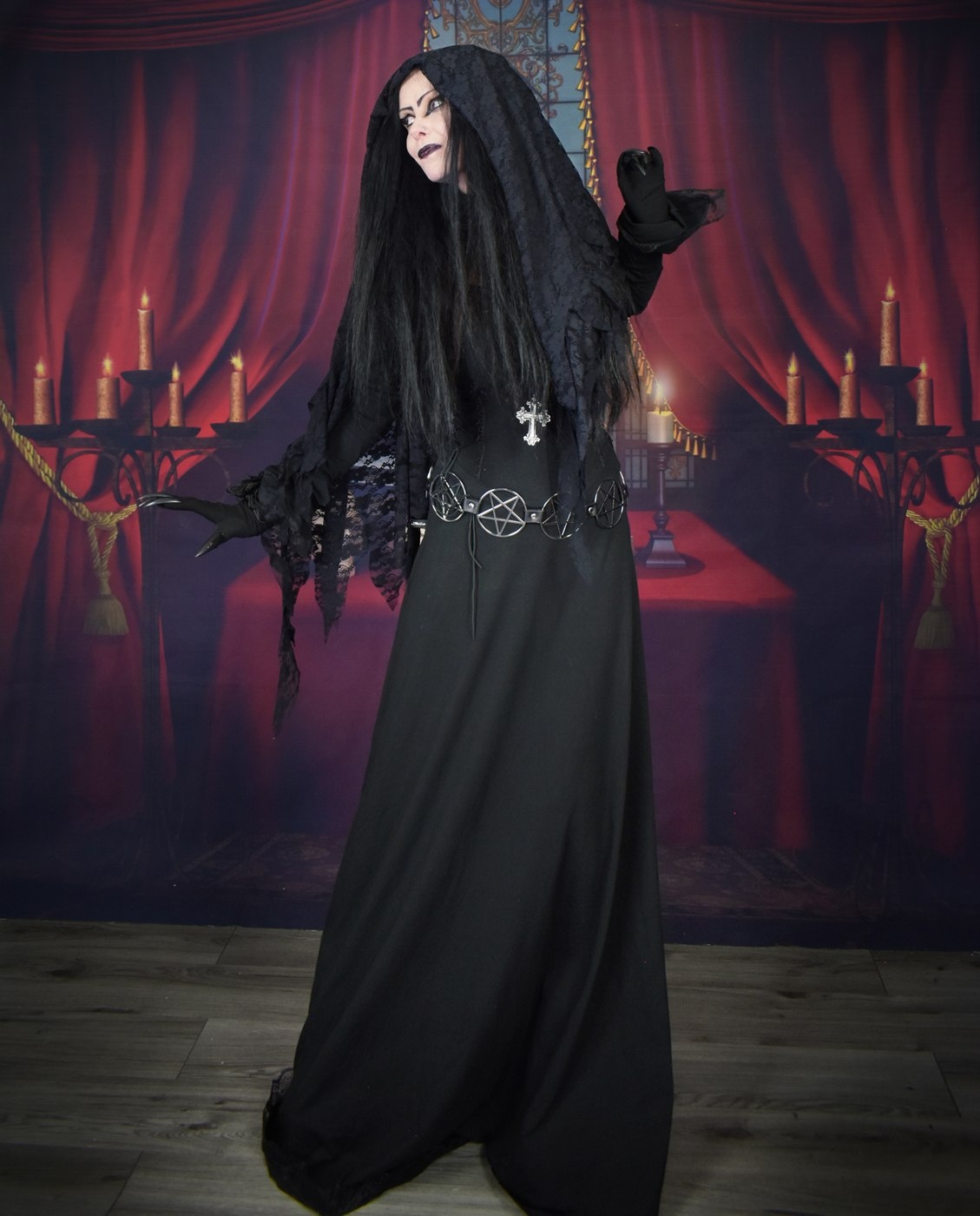 Lamentation Veil - lace witchy raggedy spooky veil by Moonmaiden Gothic Clothing