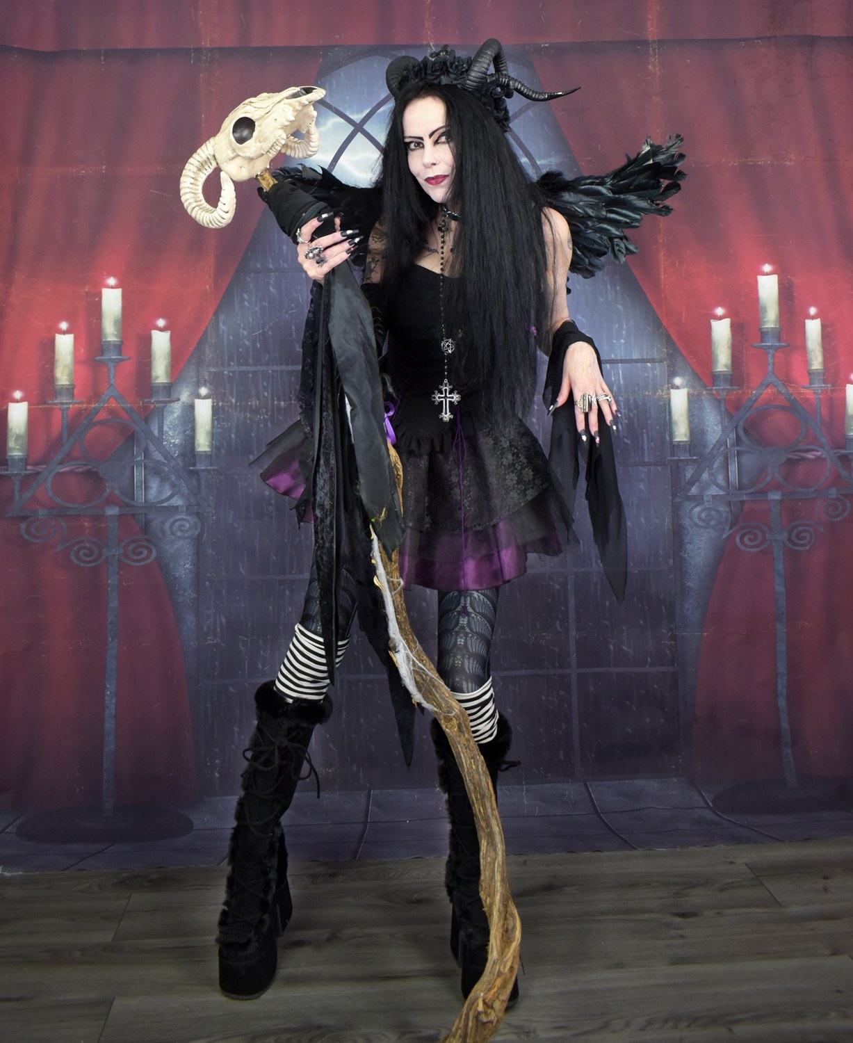 Spookyboo Tutu - lace and taffeta witchy goth tutu skirt by Moonmaiden Gothic Clothing