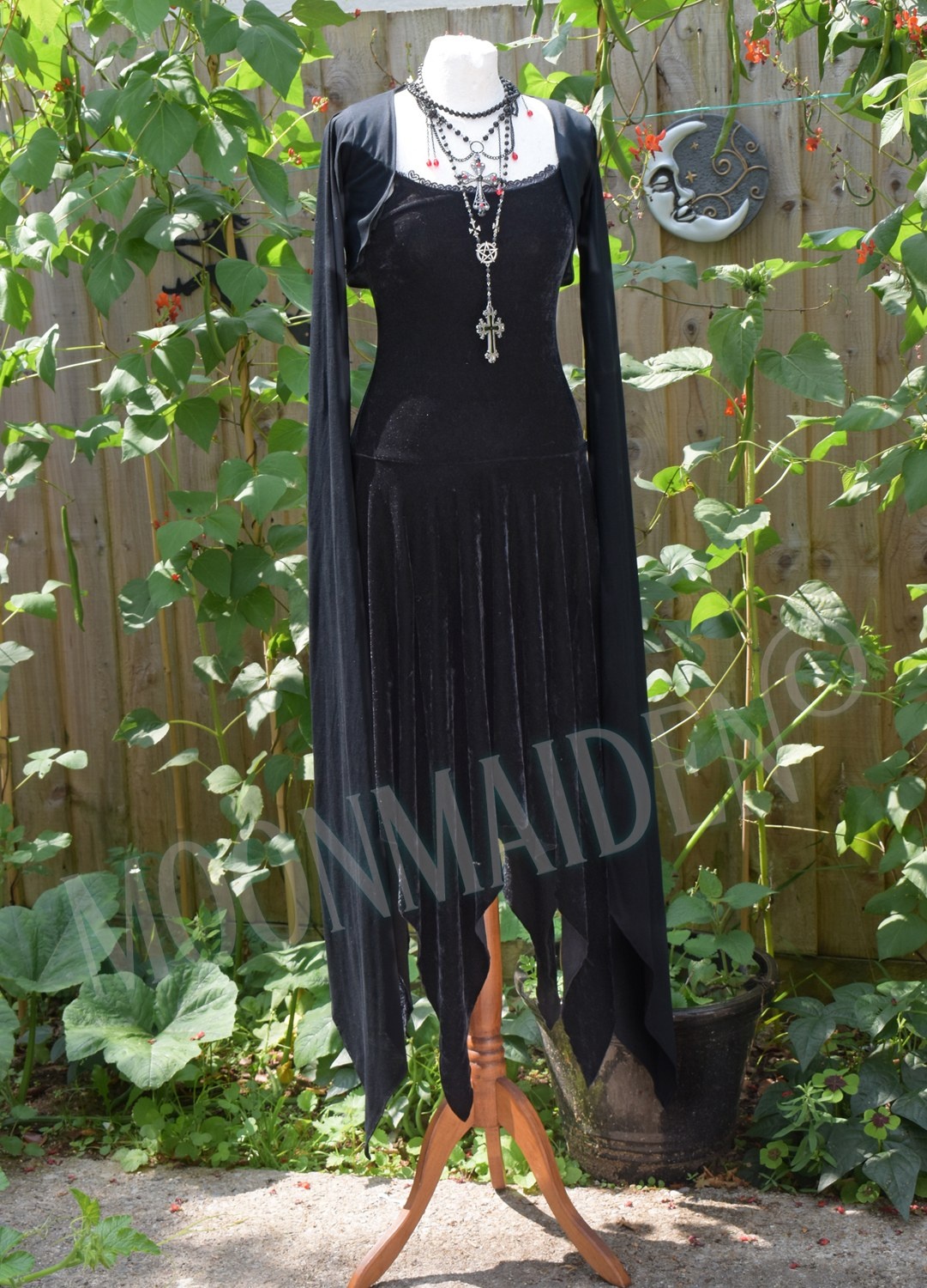 Witching Night Bolero - Ultra Long Sleeved cotton goth shrug by Moonmaiden Gothic Clothing