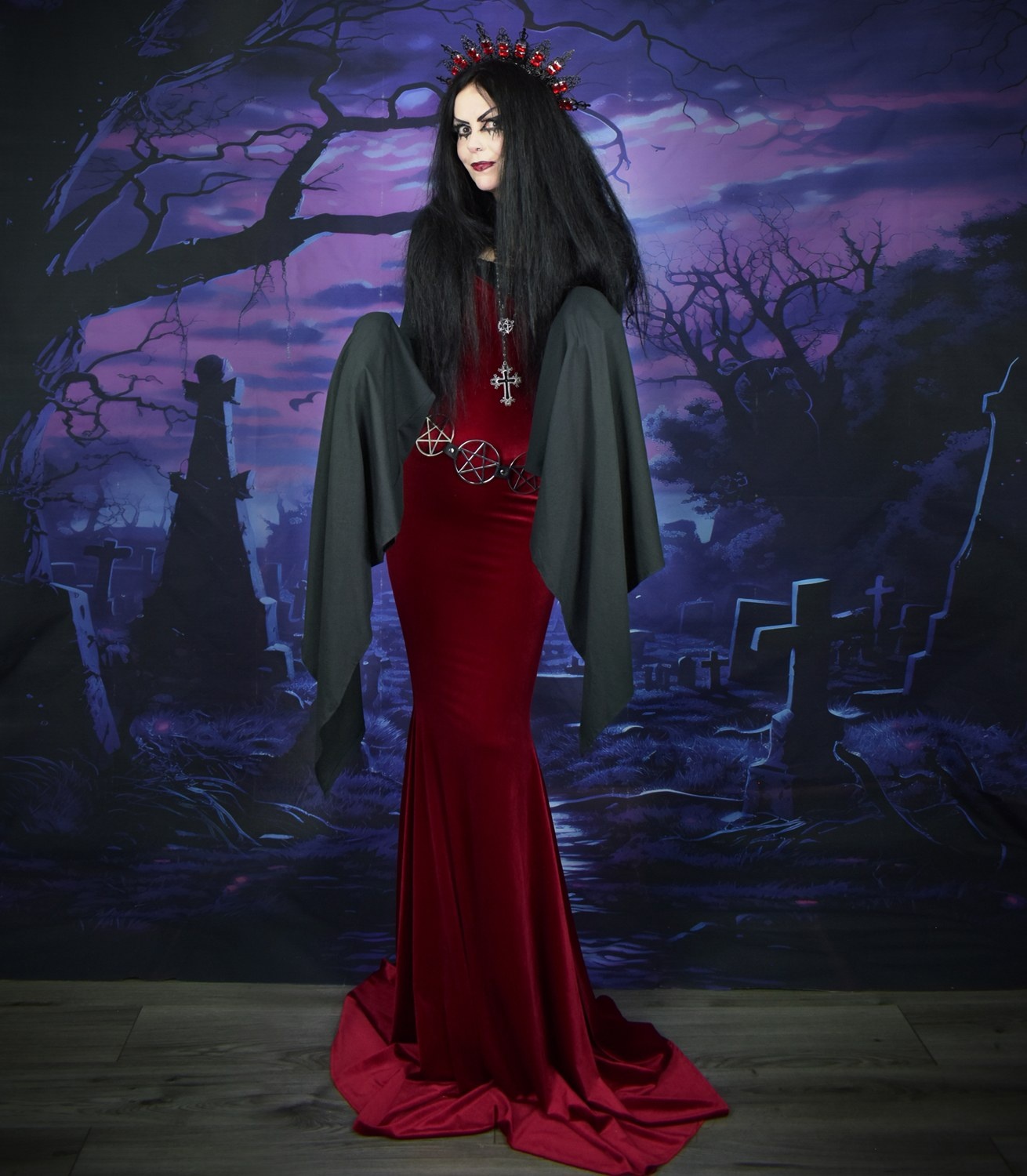 Witching Night Bolero - Ultra Long Sleeved cotton goth shrug by Moonmaiden Gothic Clothing