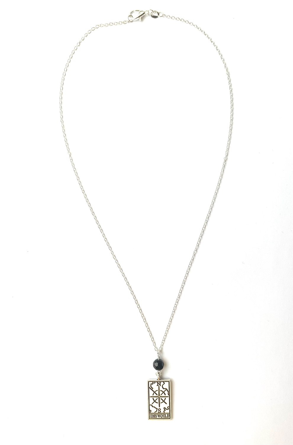 The World Tarot & Black Onyx Pendant Necklace by My Beautiful Gothic