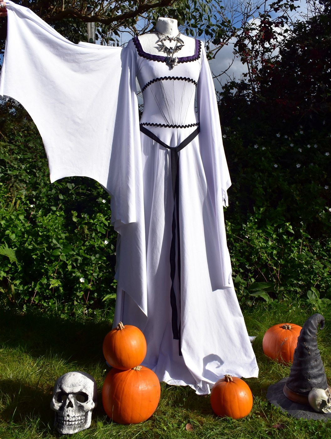 Lily Munster Deluxe Gown - cotton lycra munsters gown by Moonmaiden Gothic Clothing