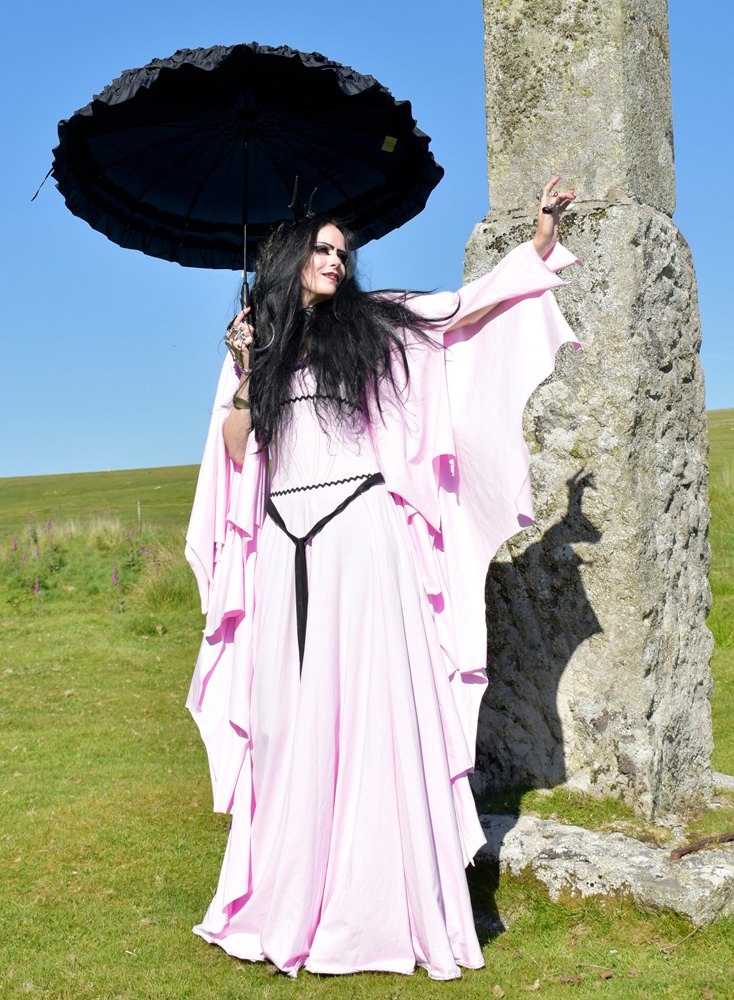 Lily Munster Deluxe Gown - cotton lycra halloween cosplay costume, based on the iconic dress worn by Yvonne de Carlo in the Munsters