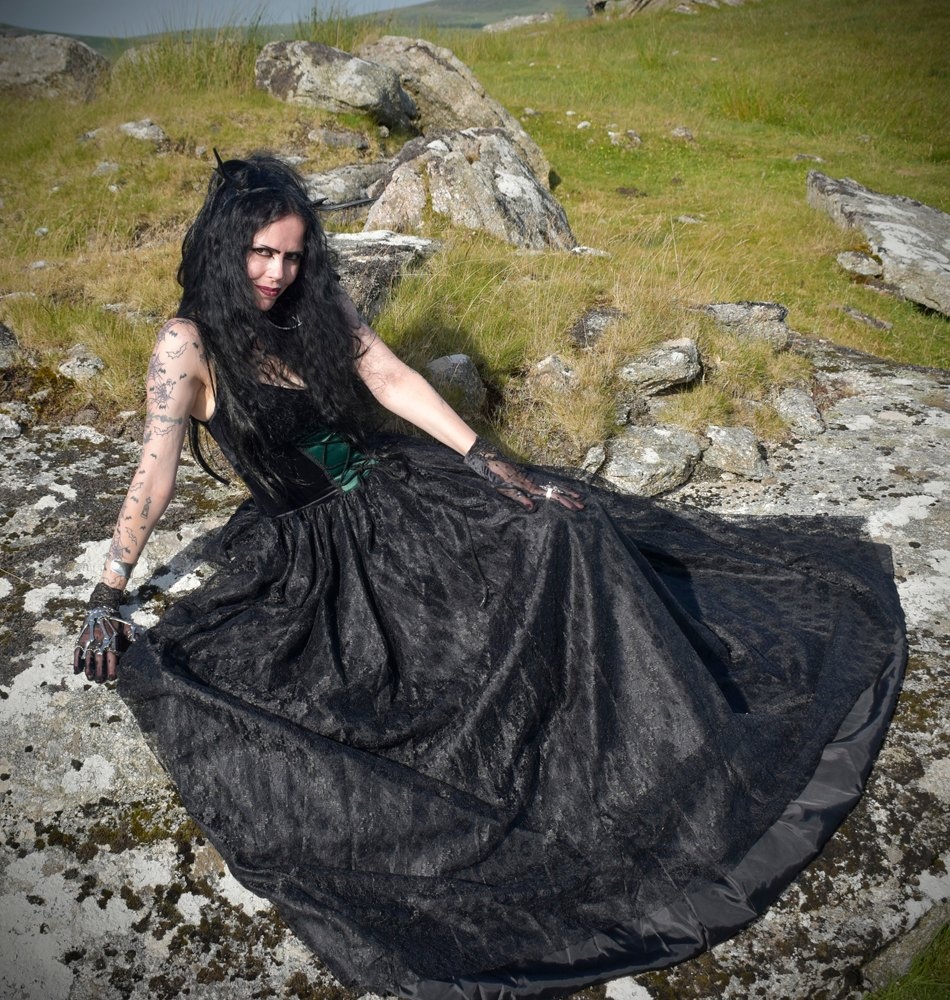 Lace Enchantress Gown - steamed velvet and lace goth steampunk ballgown by Moonmaiden Gothic Clothing