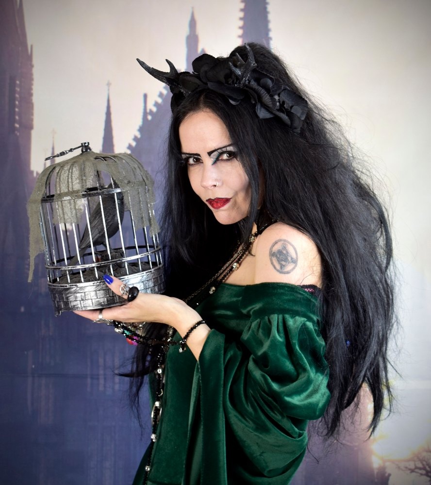 Moonshadow Morwenna Gown - witchy clothing - steamed velvet off shoulder medieval arthurian witch dress by Moonmaiden