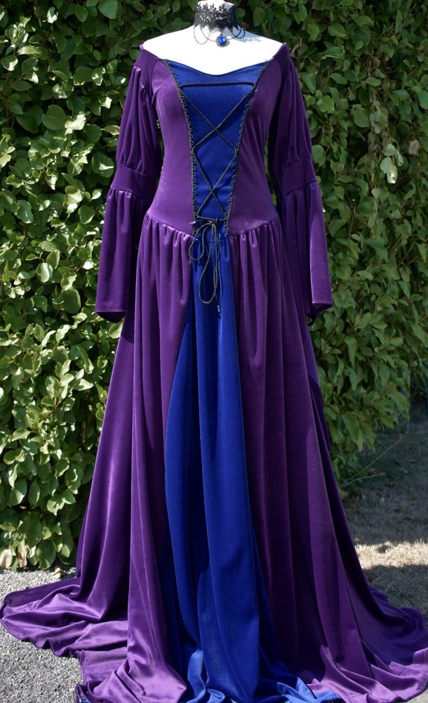 Melian Gown in Amethyst and Midnight by Moonmaiden Gothic Clothing