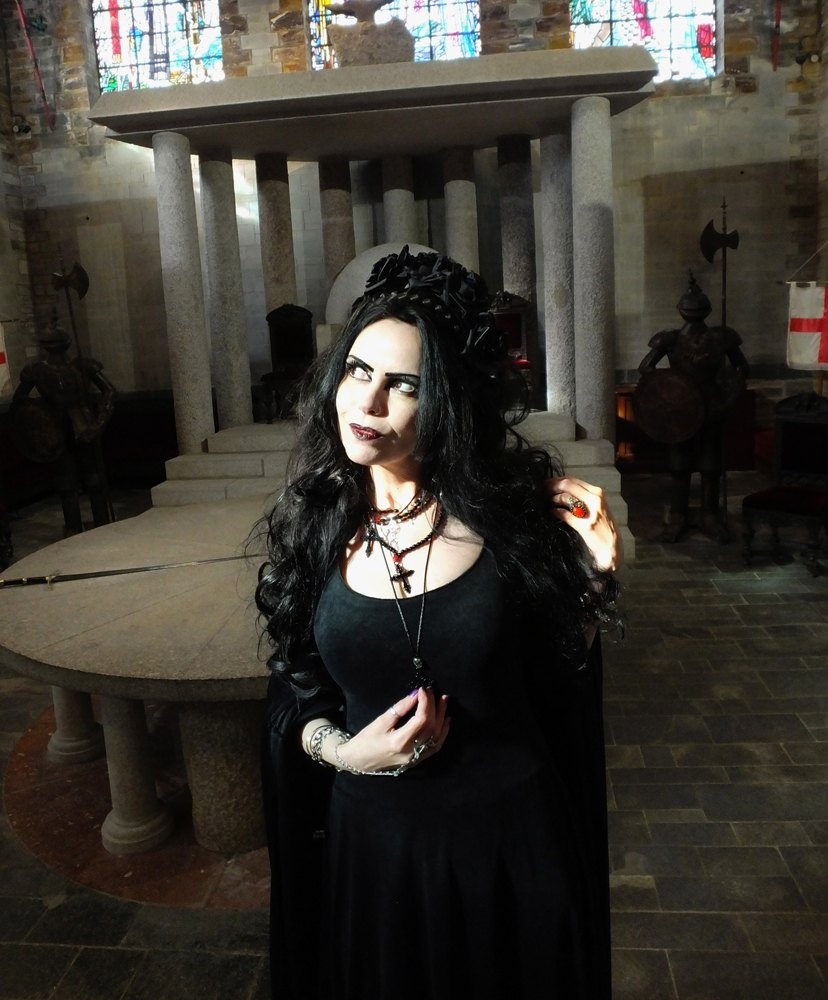 Elanorwen Gown - witchy clothing - steamed velvet medieval goth arthurian witch dress by Moonmaiden