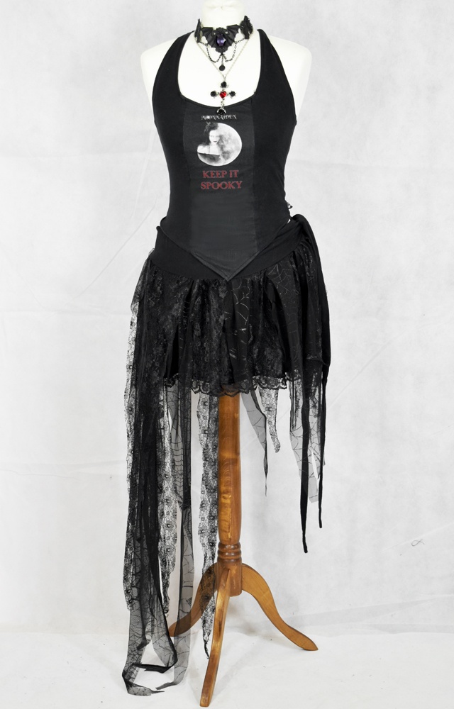 Lace Trim Miniskirt and Keep it Spooky Bodice by Moonmaiden Gothic Clothing