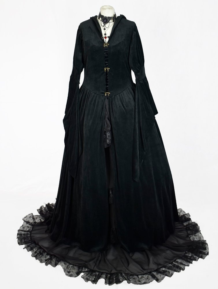 Melian Coat worn with Walpurgis Skirt - by Moonmaiden Gothic Clothing