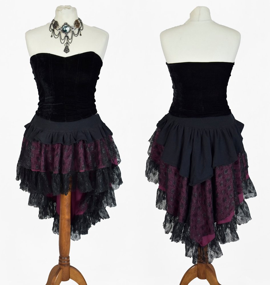 Ligea Miniskirt - goth steampunk witch hilo skirt by Moonmaiden Gothic Clothing