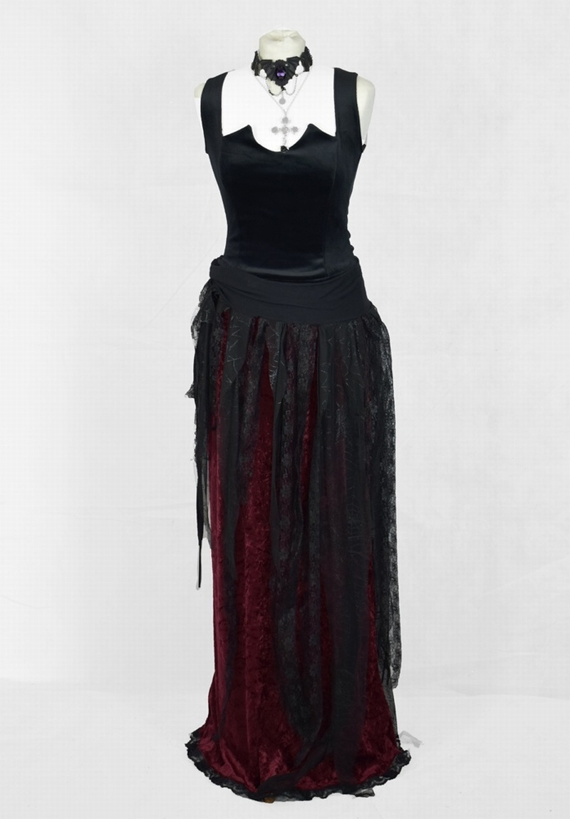 Long Lace Trim Skirt