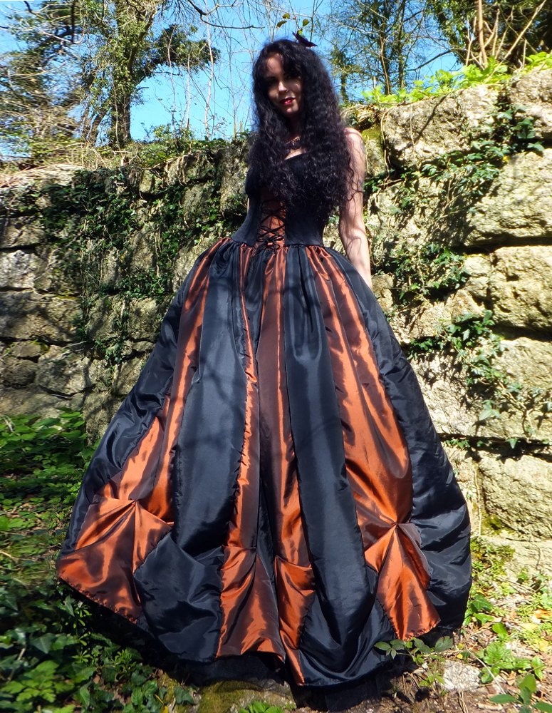 Steampunk Ballgown - steamed velvet and taffeta steampunk gothic ballgown by Moonmaiden Gothic Clothing