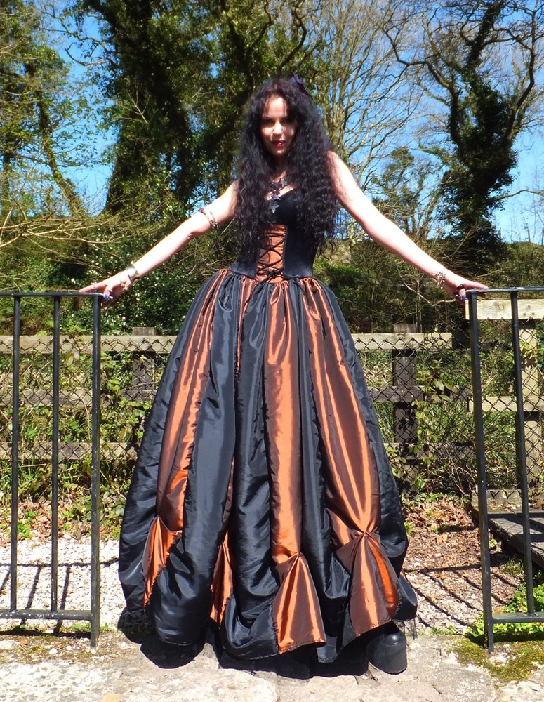 Steampunk Ballgown - steamed velvet and taffeta steampunk gothic ballgown by Moonmaiden Gothic Clothing