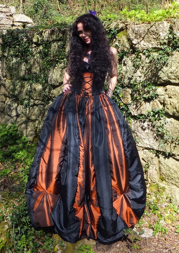 Steampunk Ballgown - steamed velvet and taffeta steampunk gothic ballgown by Moonmaiden Gothic Clothing