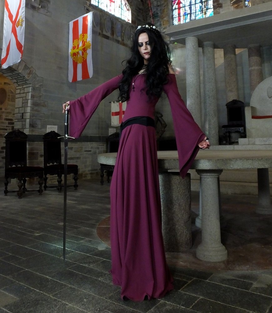 Eledhwen Gown  - witchy clothing cotton lycra medieval arthurian goth witch dress by Moonmaiden Gothic Clothing