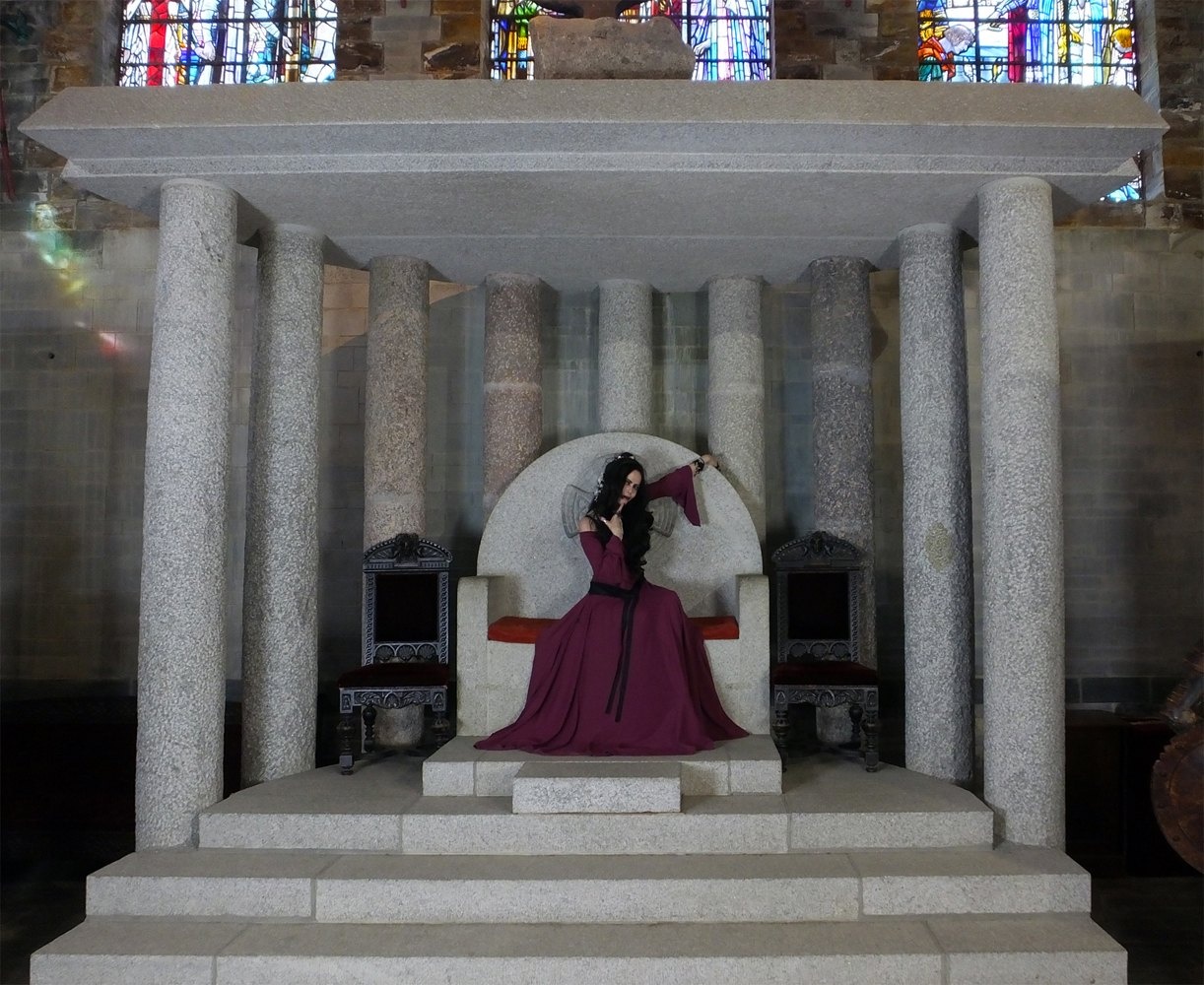 Eledhwen Gown  - witchy clothing cotton lycra medieval arthurian goth witch dress by Moonmaiden Gothic Clothing