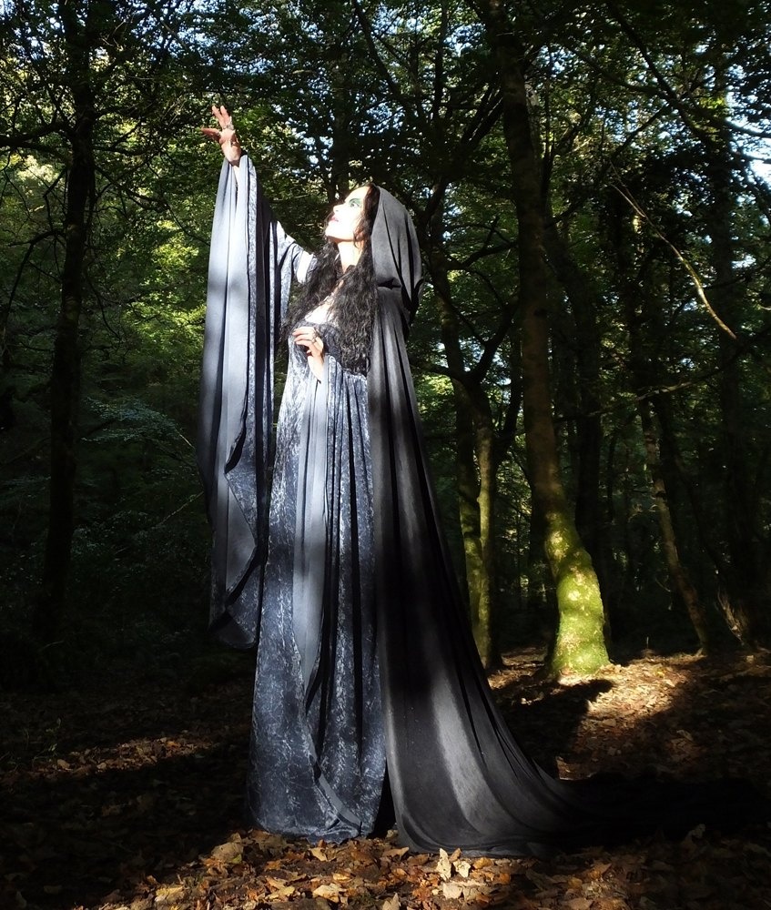 Velvet Requiem Gown - crushed velvet elven Arwen Undomiel Lord of the Rings cosplay costume by Moonmaiden Gothic Clothing